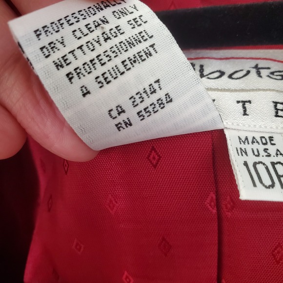 Talbots Petites Berry Red Wool Blazer Jacket Women's 10P Two Button Professional - Picture 7 of 12